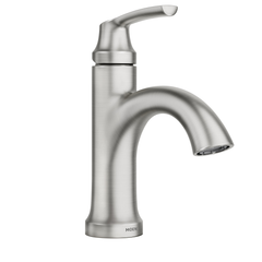 MOEN Moen 84980SRN Wellton Single-Handle Bathroom Faucet 4 in Centerset 84980SRN