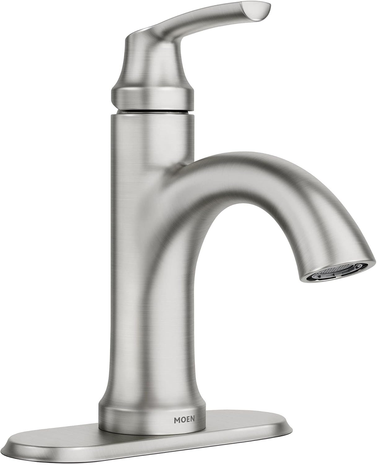 MOEN Moen 84980SRN Wellton Single-Handle Bathroom Faucet 4 in Centerset 84980SRN