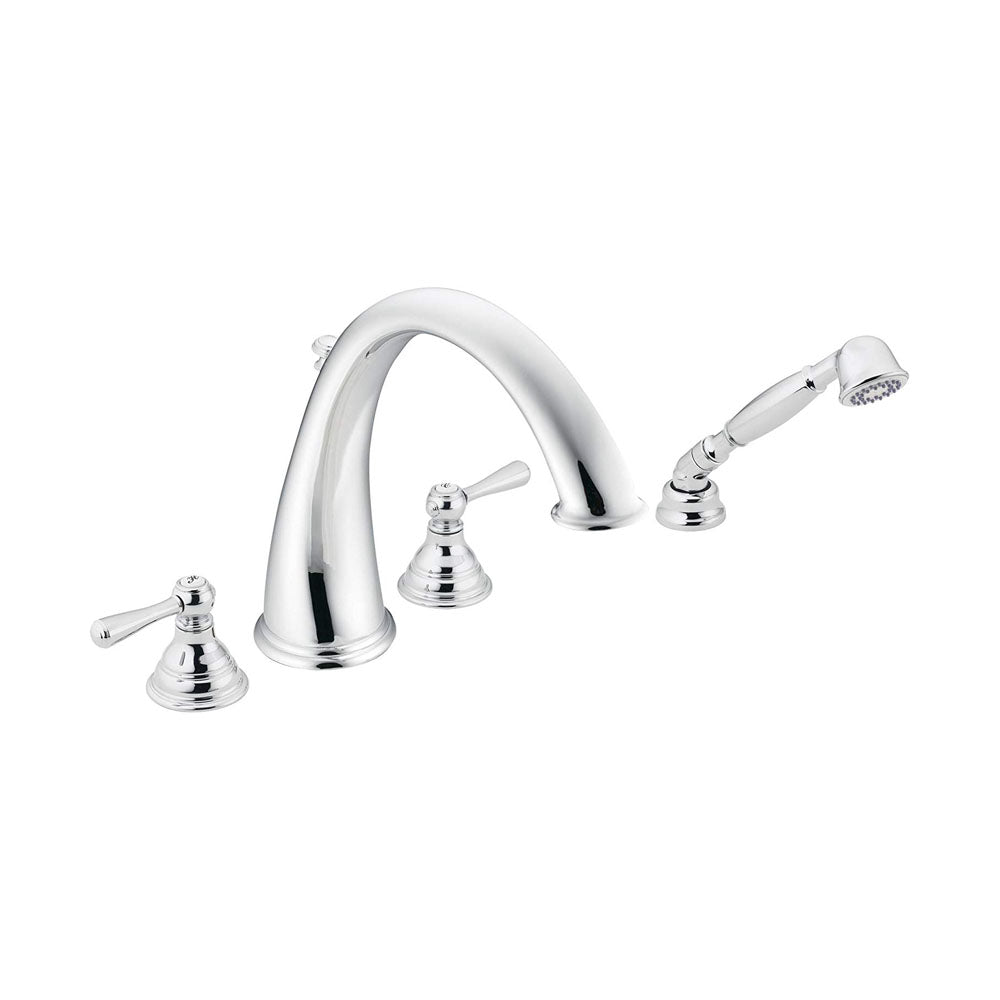 MOEN Moen T922 Kingsley Two-Handle Roman Tub Faucet Includes Hand Shower (Four Hole)