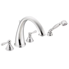 MOEN Moen T922 Kingsley Two-Handle Roman Tub Faucet Includes Hand Shower (Four Hole)