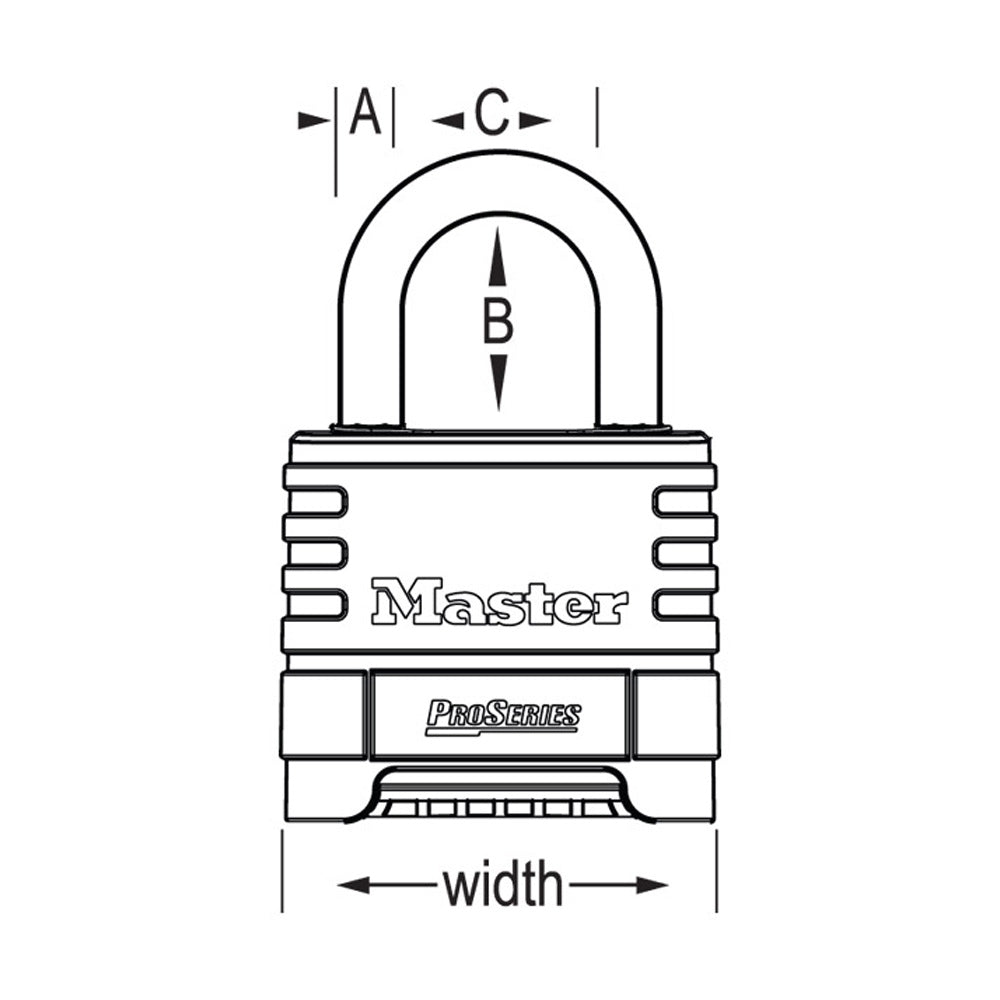 MASTER LOCK Master Lock 1175 Combination Padlock Bottom 2-1/4 in (57 mm)