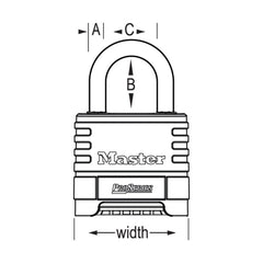 MASTER LOCK Master Lock 1175 Combination Padlock Bottom 2-1/4 in (57 mm)