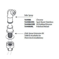MOEN Moen 164486SRS Weymouth Side Spray Hose Guide (Pack 1) 164486SRS