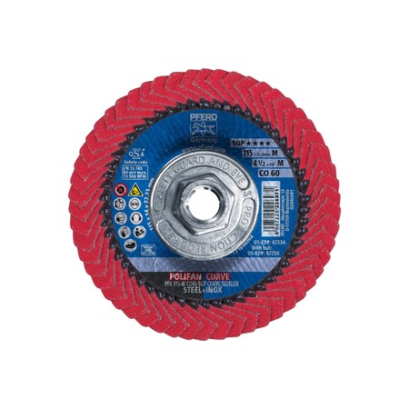 PFERD Pferd 67258 Polifan Curve Ceramic Flap Disc 4-1/2 x 5/8-11 (67258)