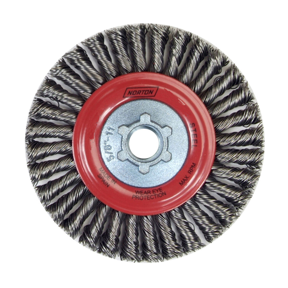 NORTON Norton 66252837993 BlueFire Carbon Steel Wheel Brush 9 inches x 5/8 inches-11