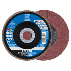 PFERD Pferd 62158 Polifan SG Flap Disc 40 Grit (5 inches x 7/8 inches Pack of 10)