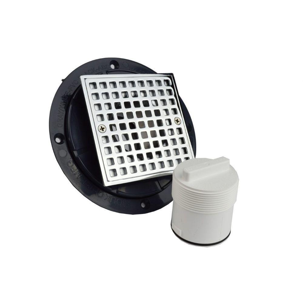 SIOUX CHIEF Sioux Chief 821-T2PCP Drain and Plug Shower Pan PVC Round 2 in