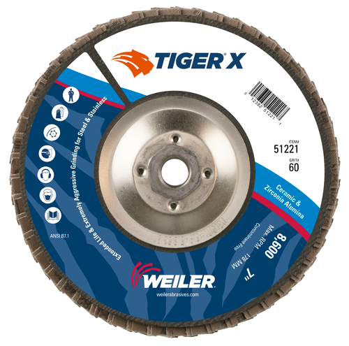 WEILER Weiler 51221 Tiger X 60 Grit 7 in Type 29 (5/8-11 Arbor)