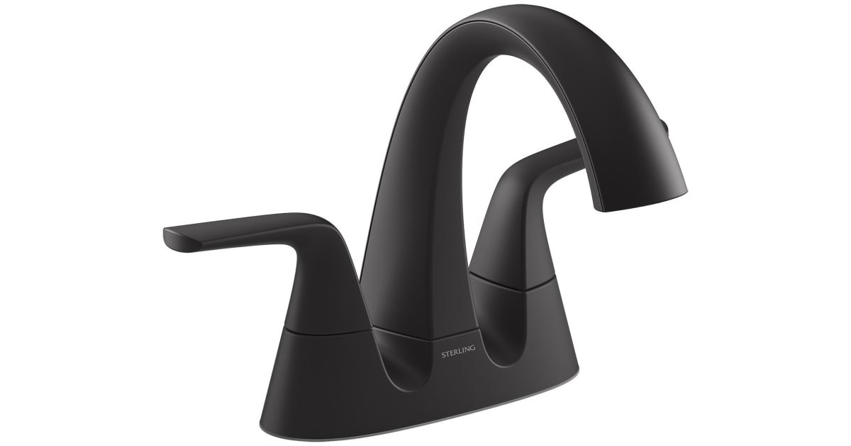 STERLING Sterling 27376-4-BL Medley 1.2 GPM 2-Hole Centerset Deck Mount Double Lever Faucet (Pop-Up Drain)