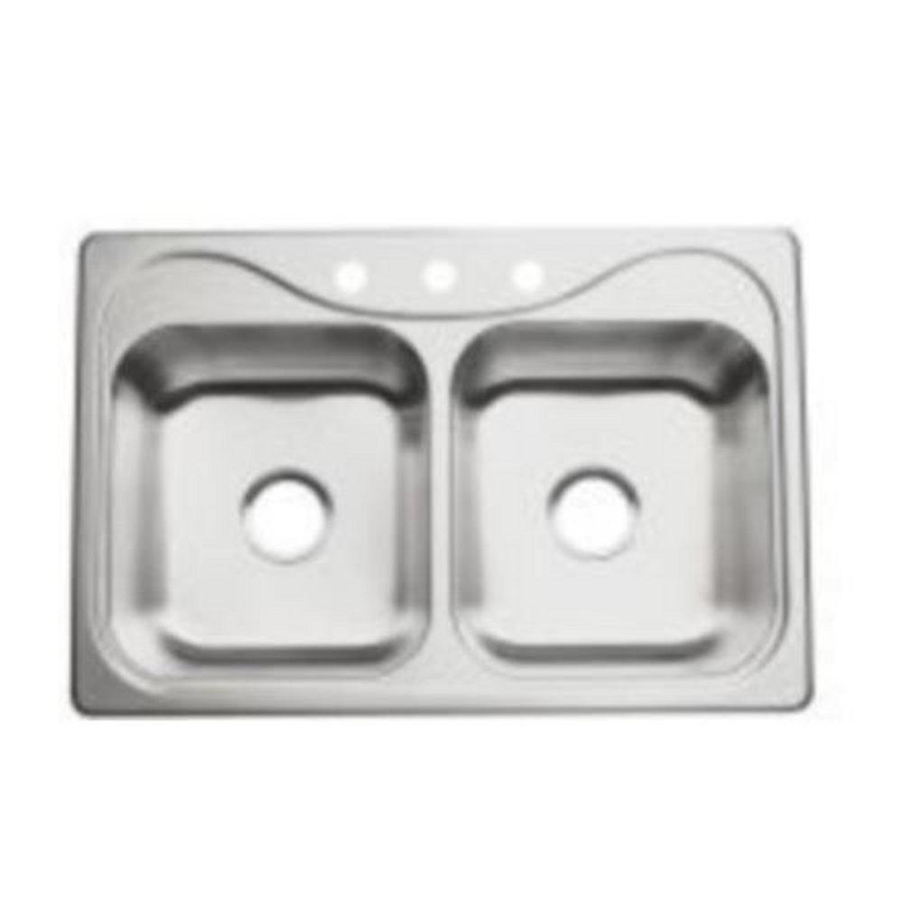 STERLING Sterling 11402-3-NA Southhaven Top-Mount Double Equal Bowl Kitchen Sink (33 x 22 in) S114023NA