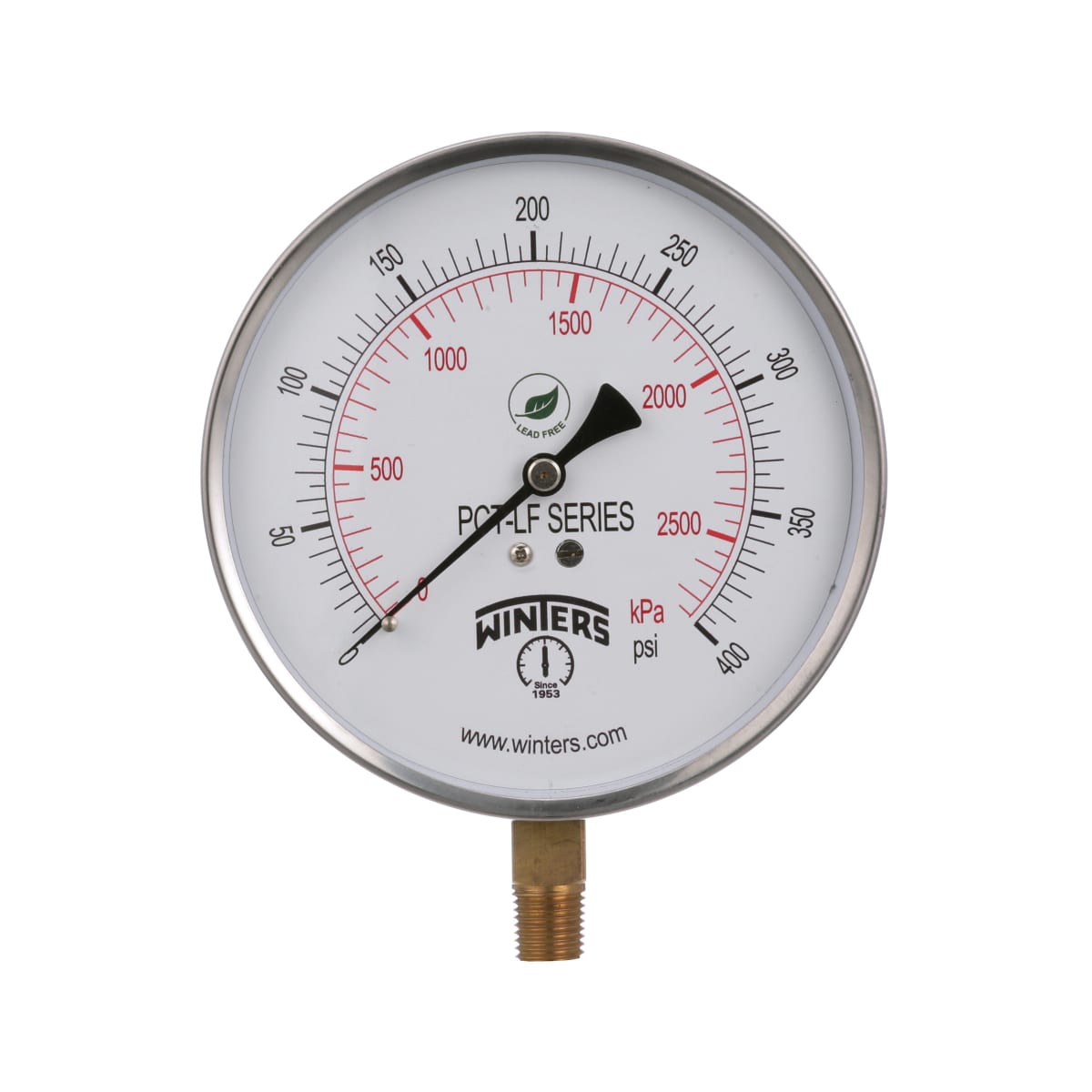 WINTERS Winters PCT321 Contractor Pressure Gauge 4.5 in Dial 0-30 PSI 1/4 in NPT