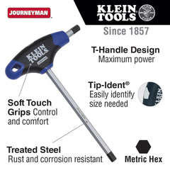 KLEIN TOOLS Klein Tools JTH9M3 3 mm Hex Key Journeyman T-Handle (9-Inch)