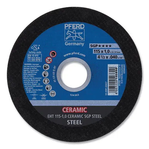 PFERD Pferd 63657 Cut Wheel 7/8 Arbor Steel T1 (4-1/2 x .040)