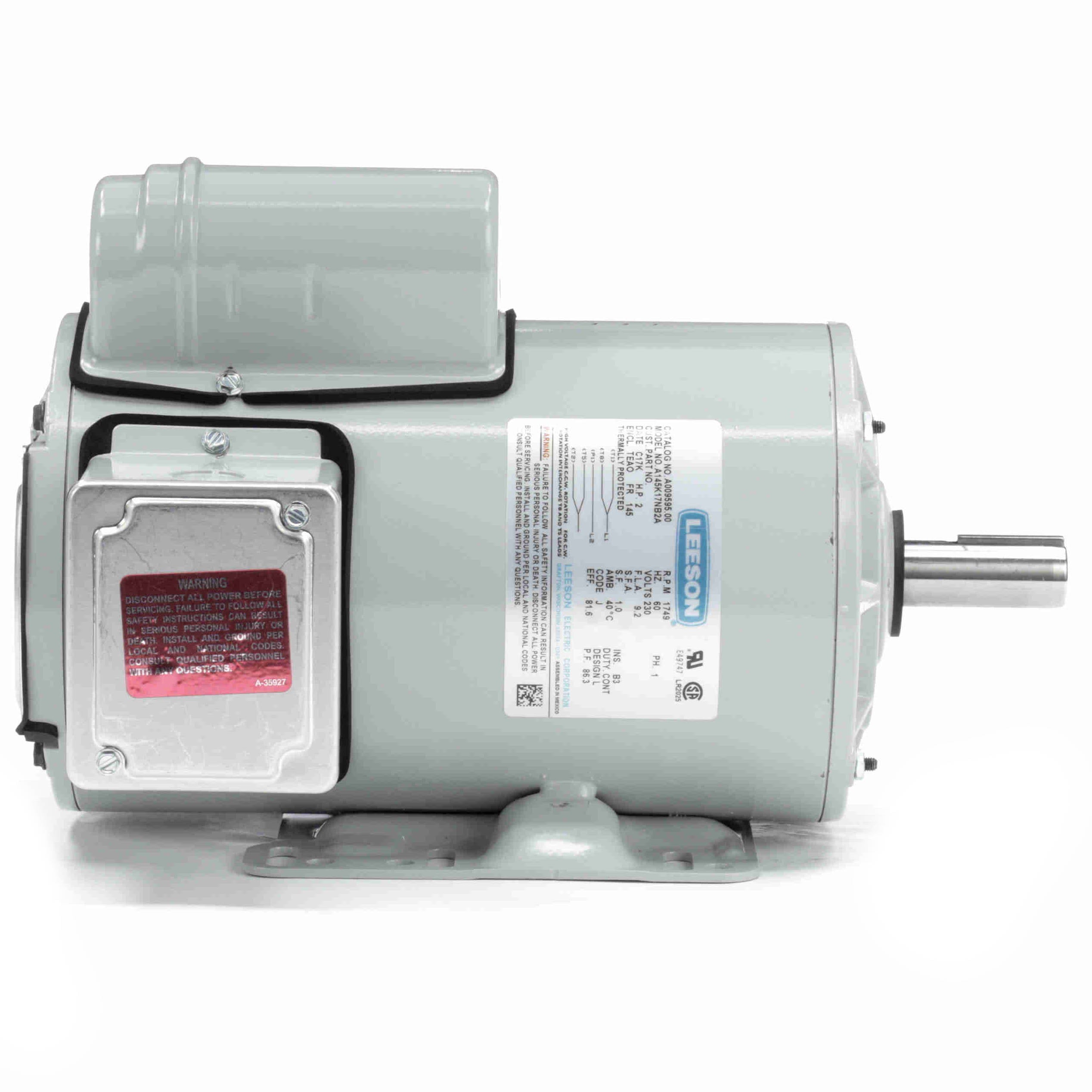 REGAL REXNORD Regal Rexnord A009595.00 Leeson 2 HP 1749 RPM Motor (145T) U145K17NB2