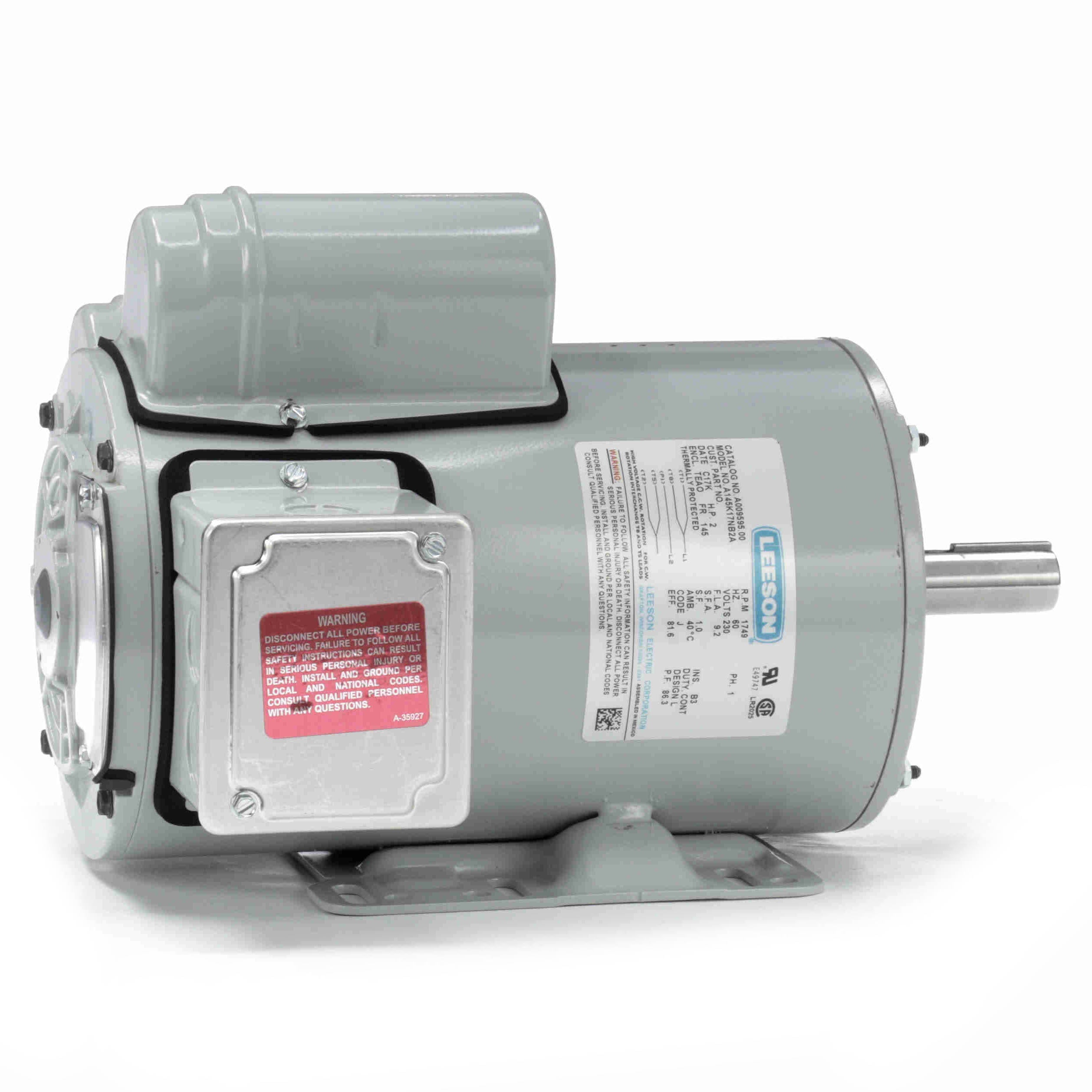 REGAL REXNORD Regal Rexnord A009595.00 Leeson 2 HP 1749 RPM Motor (145T) U145K17NB2