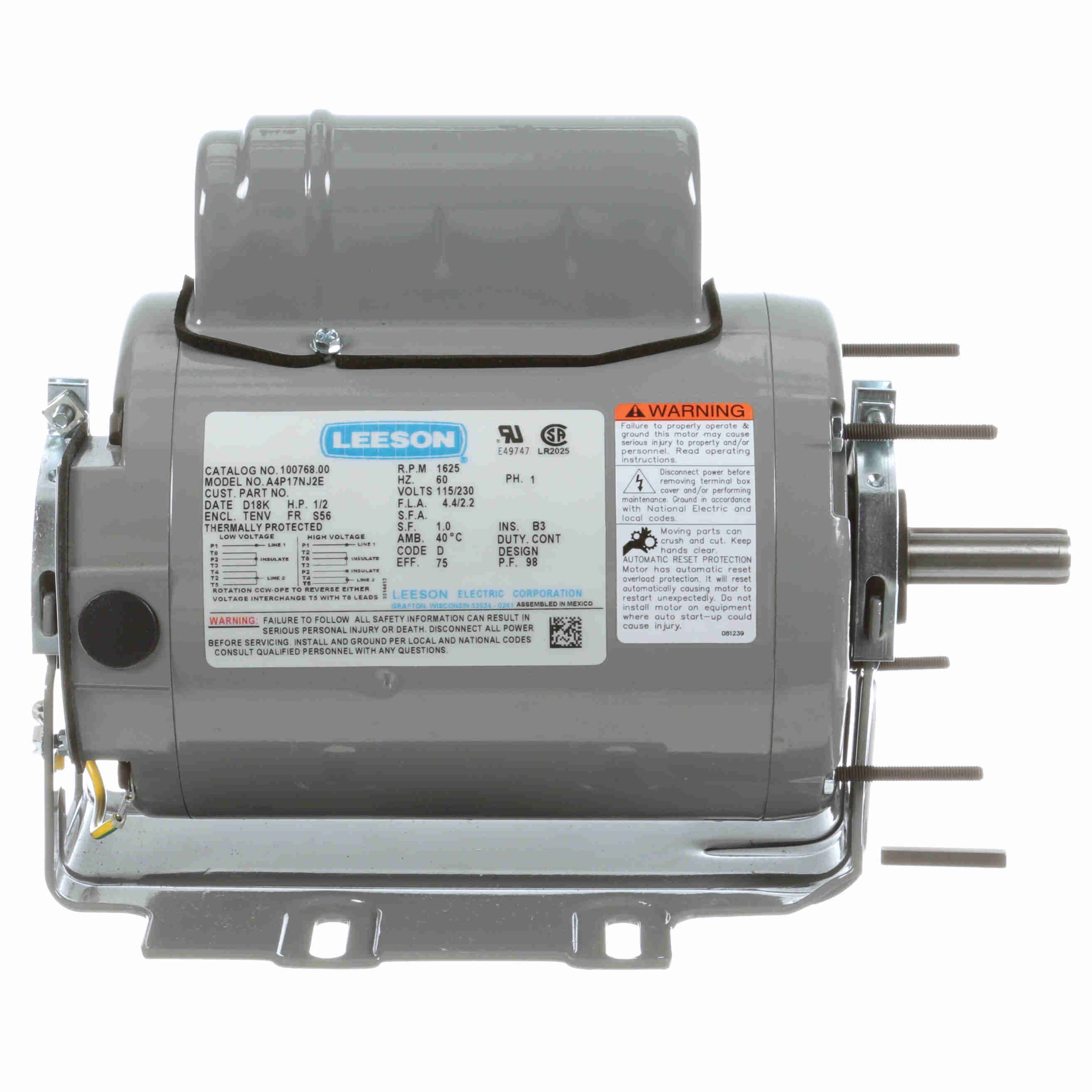 REGAL REXNORD Regal Rexnord 100768.00 1/2 HP 1625 RPM Motor (S56)