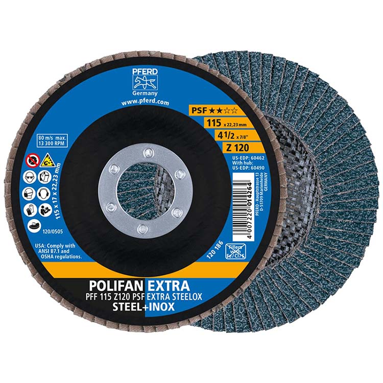 PFERD Pferd 60462 Polifan FDFlat PSF Extra Zirconia 120G (4-1/2 in x 7/8 in)