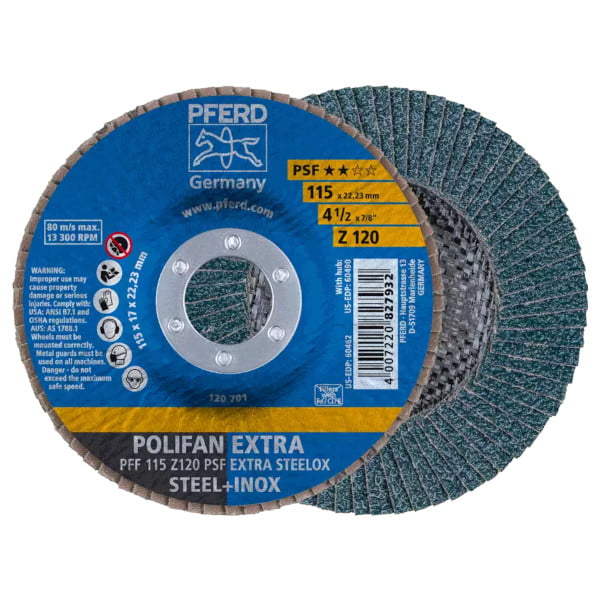 PFERD Pferd 60462 Polifan FDFlat PSF Extra Zirconia 120G (4-1/2 in x 7/8 in)