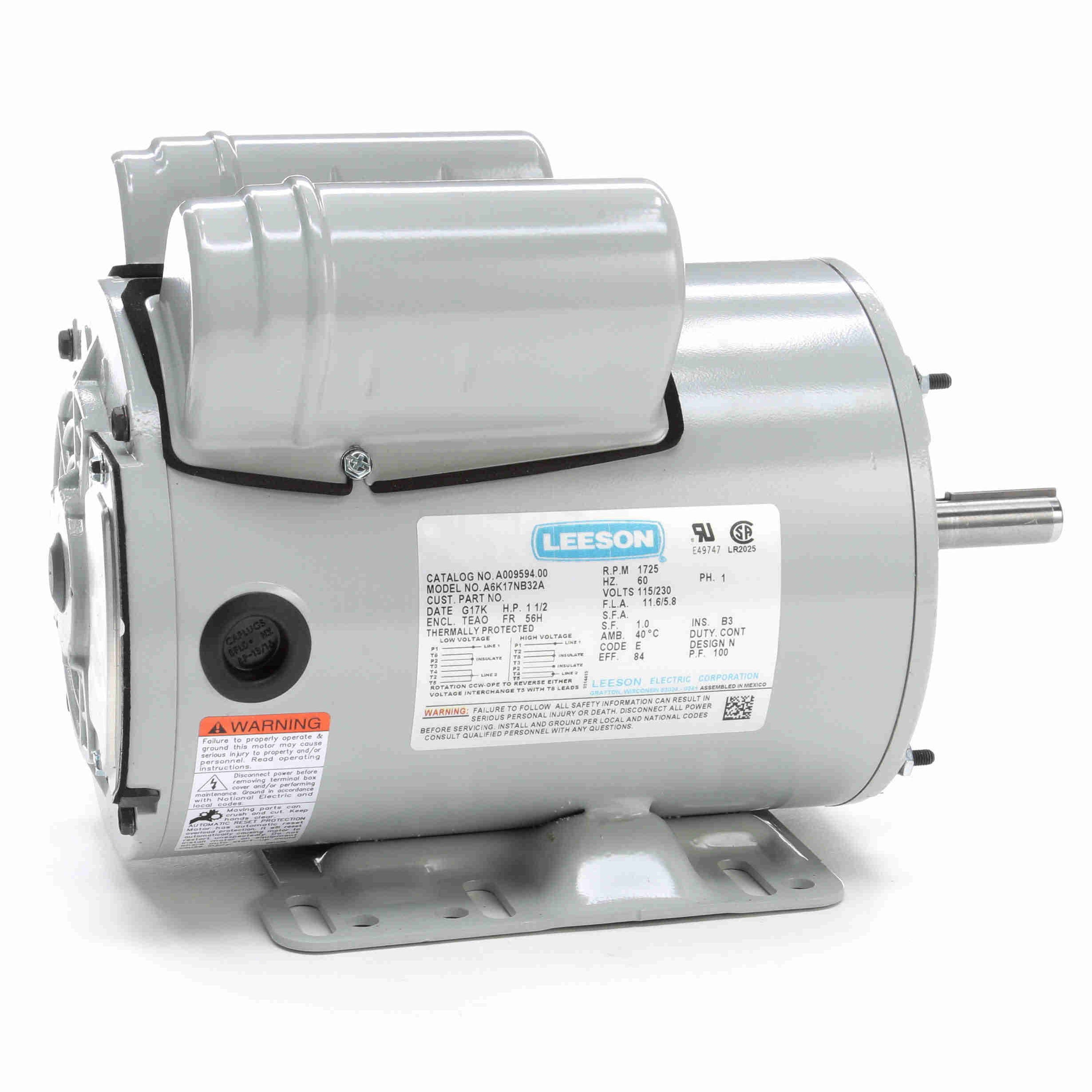 REGAL REXNORD Regal Rexnord A009594.00 Leeson Motor 1.5HP 56H Frame M009594.00