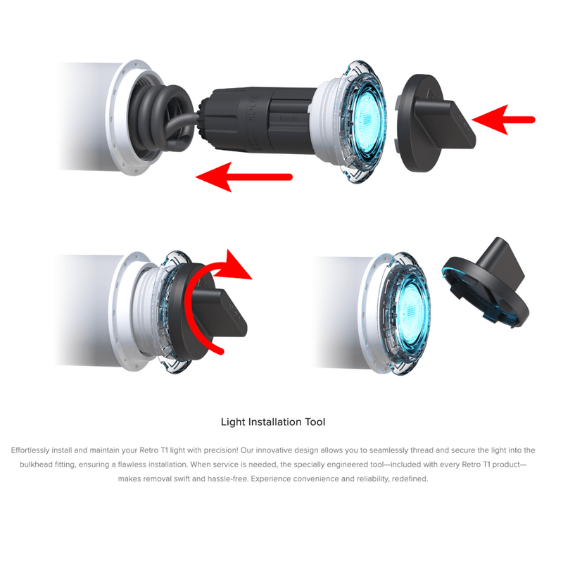 SPA ELECTRICS Spa Electrics T1 L12 R1 GMP Retro T1 universal retrofit light 8W (1.5 inches thread) T1 L12 R1 WMP