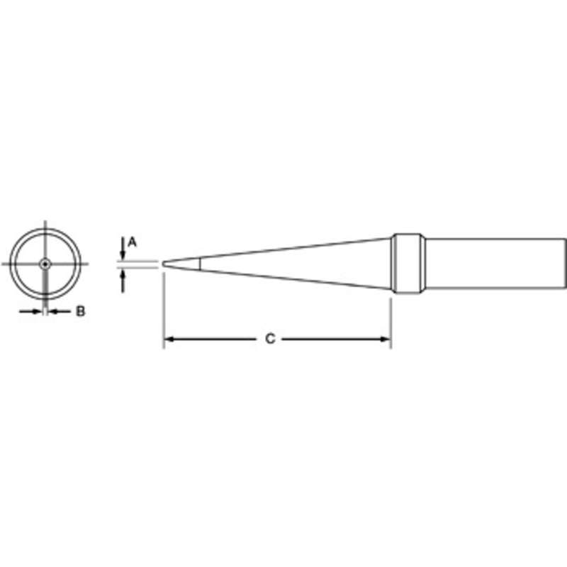 WELLER Weller PTO7 PT Series Long Conical Solder Tip 700°F (0.031 in x 1 in / 1PK) 47336