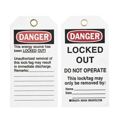 BRADY Brady 65454 Danger Locked Out Do Not Operate Tag 5-3/4 in x 3 in (25 Pack)