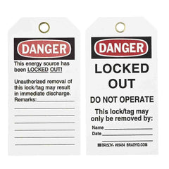 BRADY Brady 65454 Danger Locked Out Do Not Operate Tag 5-3/4 in x 3 in (25 Pack)