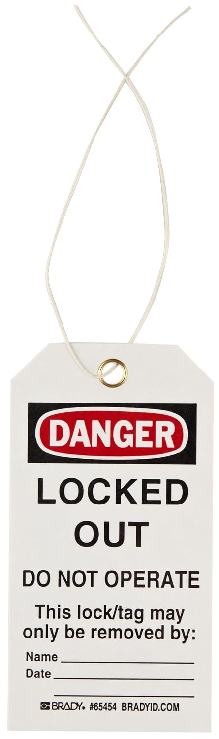 BRADY Brady 65454 Danger Locked Out Do Not Operate Tag 5-3/4 in x 3 in (25 Pack)