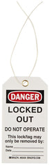 BRADY Brady 65454 Danger Locked Out Do Not Operate Tag 5-3/4 in x 3 in (25 Pack)