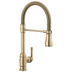 DELTA FAUCET Delta Faucet 9690-CZ-DST Single Handle Pull-Down Kitchen Faucet With Spring Spout (20 in Hose)
