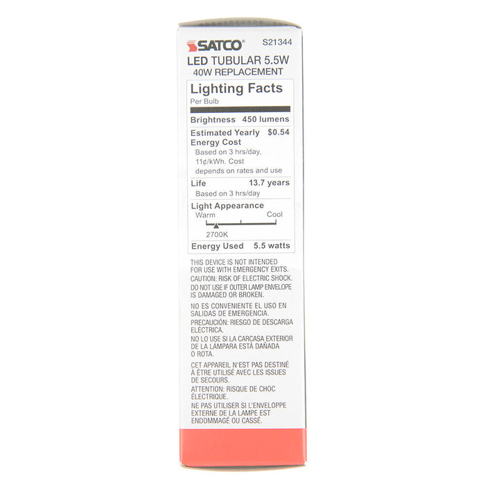 SATCO-NUVO Satco-Nuvo S21344 5.5W T10 LED Filament Lamp (T10)