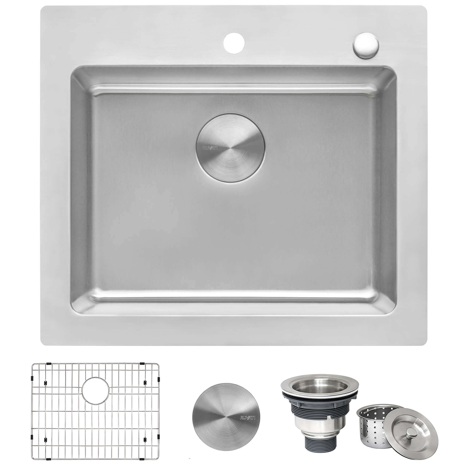 RUVATI Ruvati RVM5923 Modena Drop-in Topmount Single Bowl 16-Gauge 23-3/8 x 20-5/8 in. Replacement RRVM5923
