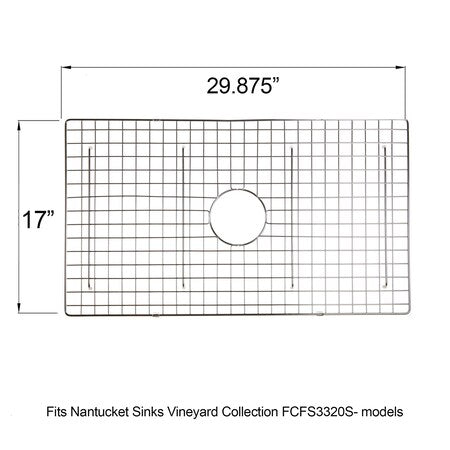 NANTUCKET SINKS Nantucket Sinks BG-VC33S Stainless Steel Bottom Grid (29.875 x 17 in)