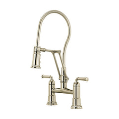 DELTA FAUCET Delta Faucet 62174LF-PN Rook Articulating Bridge Kitchen Faucet (8 in)