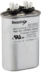 DIVERSITECH Diversitech 45100HU Motor Run Capacitor 10uF 370/440V (Oval) T45100HU