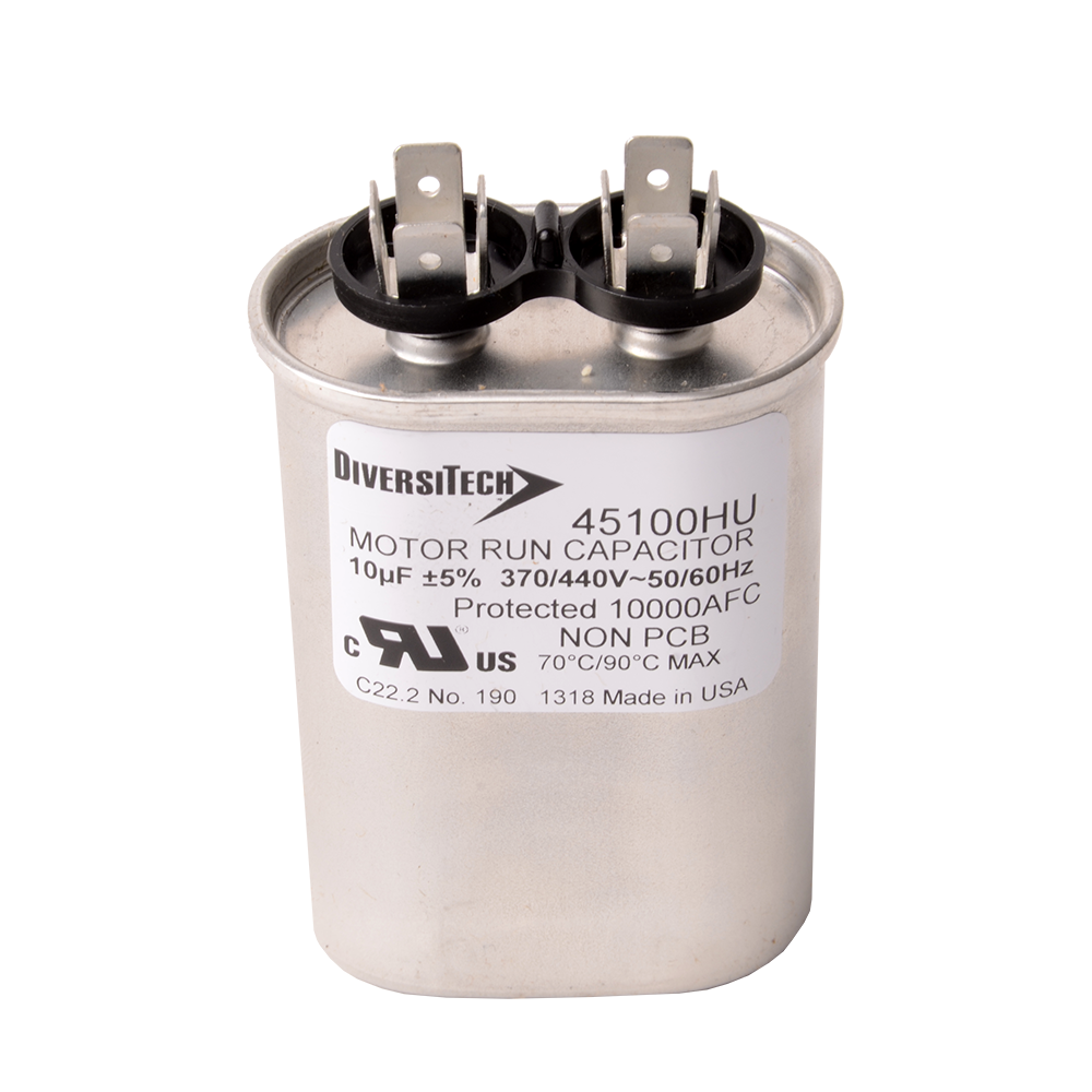 DIVERSITECH Diversitech 45100HU Motor Run Capacitor 10uF 370/440V (Oval) T45100HU
