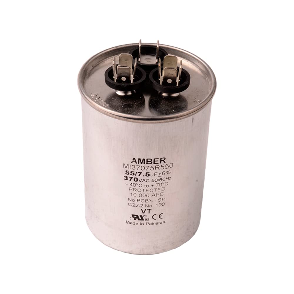 DIVERSITECH Diversitech 3GR7555 Motor Run Capacitor 370 VAC (55+7.5 uF / Pack of 1) 0278-5158