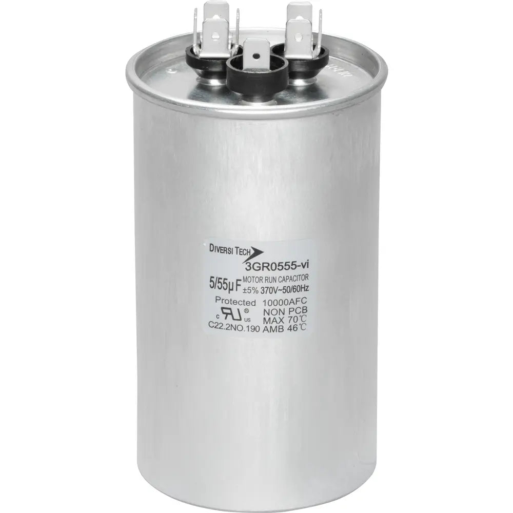 DIVERSITECH Diversitech 3GR0555 Motor Run Capacitor 370 V AC (Round 55+5 uF) 0261-7752