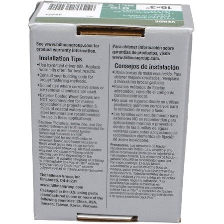 HILLMAN Hillman 48404 Deck Screw #10 x 3 in (1 Pack)