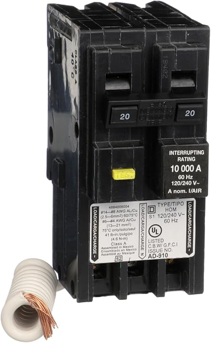 SCHNEIDER ELECTRIC Schneider Electric HOM220GFIC Homeline GFCI Circuit Breaker 20 Amp (2-Pole)