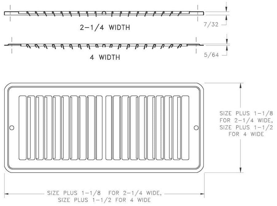 HART & COOLEY Hart & Cooley 011302 Toe Space Grille (12 x 2) 420-12X02-WH