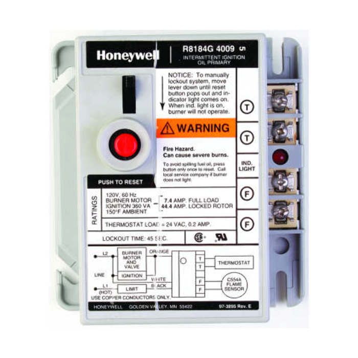 HONEYWELL Honeywell R8184G4009/U Protectorelay Oil Burner Control 120/240 VAC (1)