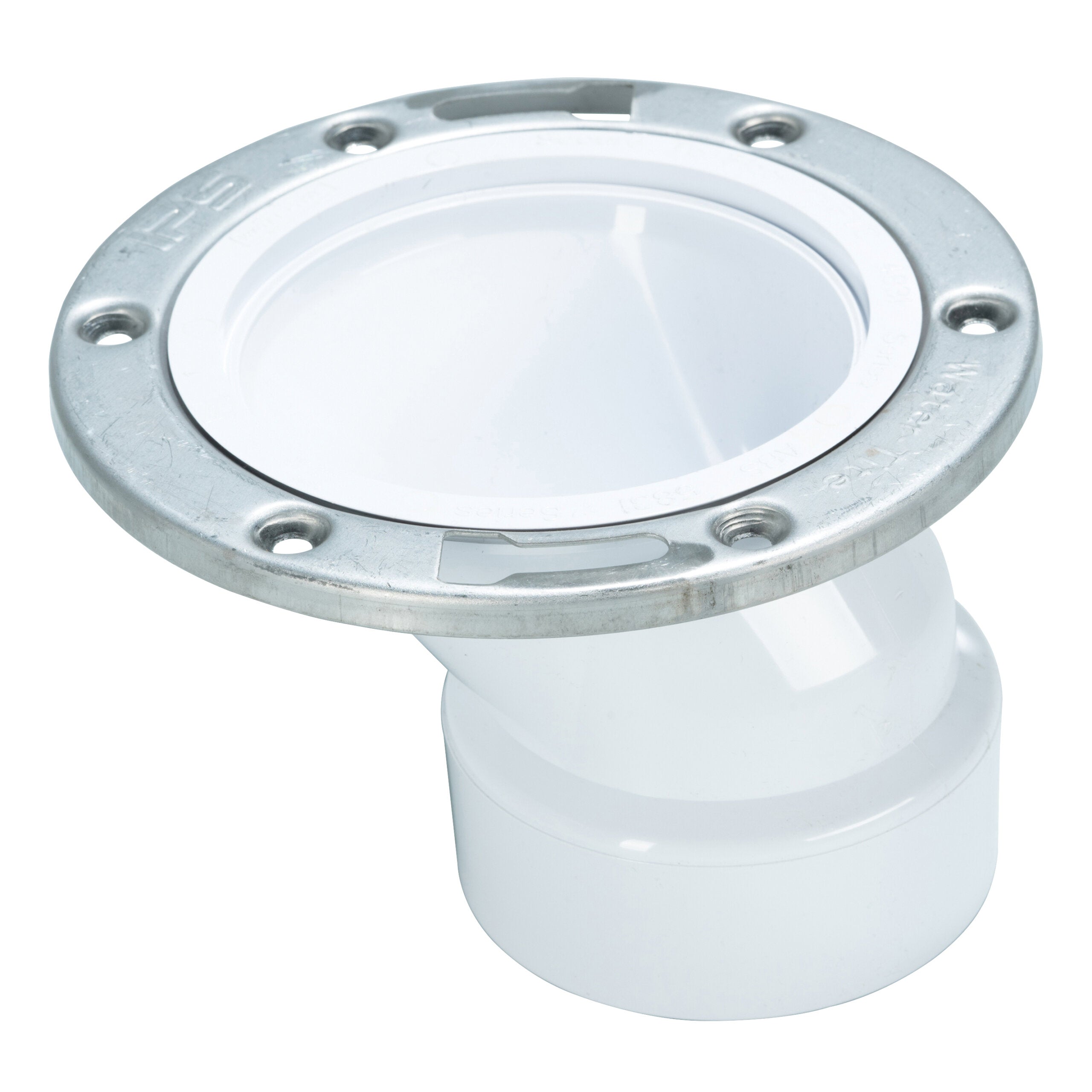 IPS Ips 86181 3 in x 4 in PVC Offset Closet Flange with Stainless Steel Ring (3 in x 4 in)