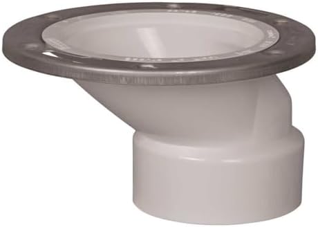 IPS Ips 86181 3 in x 4 in PVC Offset Closet Flange with Stainless Steel Ring (3 in x 4 in)