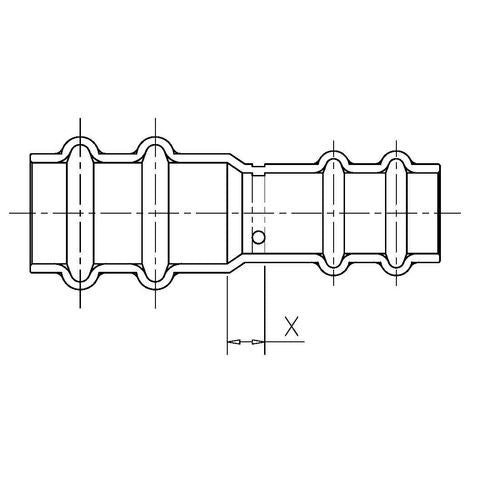 MUELLER INDUSTRIES Mueller Industries RP01011 DuoSeal 3/8 x 1/4 O.D. Copper Press Refrigeration Coupling (5 Pack)