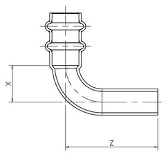 MUELLER INDUSTRIES Mueller Industries RP02817 1/2 ACR Female x Pipe Elbow Press Fitting (1/2 in, Pack of 5, 90°)