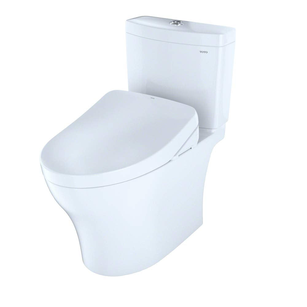 TOTO Toto MW4463046CEMGA#01 Washlet+ Aquia IV Two-Piece Elongated Dual Flush 1.28/0.8 GPF Toilet With Auto Flush S500e Bidet Seat