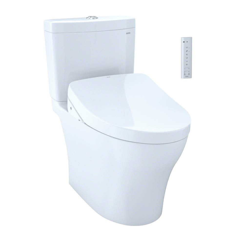 TOTO Toto MW4463046CEMGA#01 Washlet+ Aquia IV Two-Piece Elongated Dual Flush 1.28/0.8 GPF Toilet With Auto Flush S500e Bidet Seat