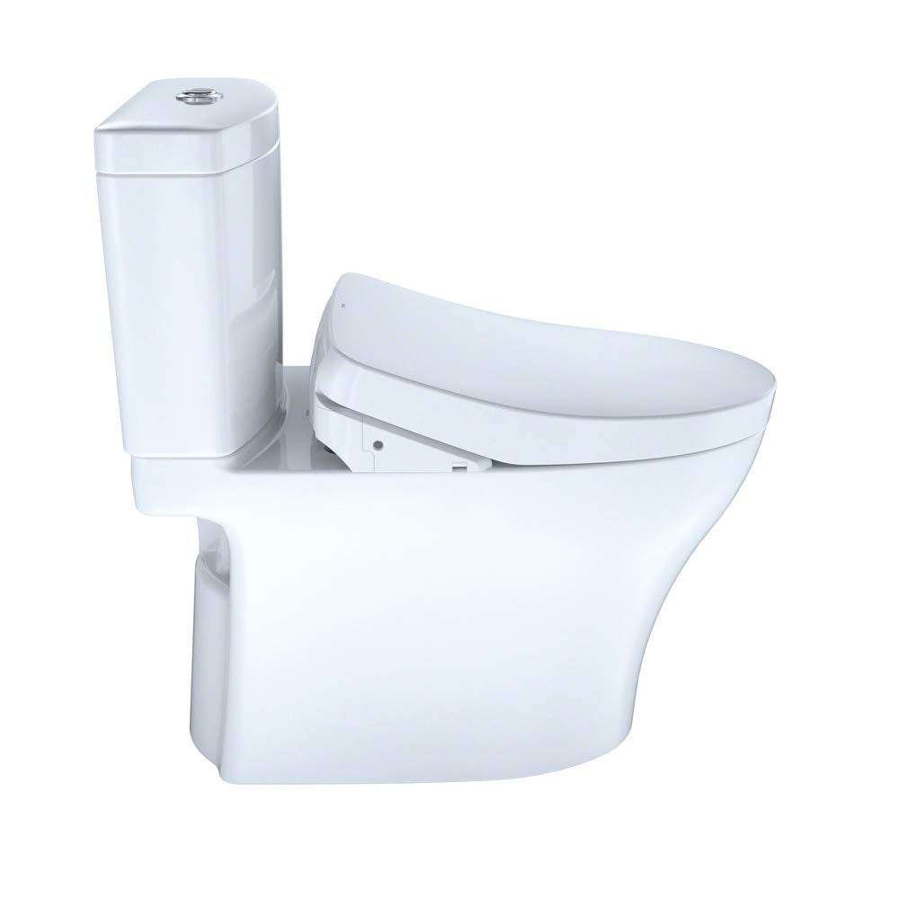 TOTO Toto MW4463046CEMGA#01 Washlet+ Aquia IV Two-Piece Elongated Dual Flush 1.28/0.8 GPF Toilet With Auto Flush S500e Bidet Seat