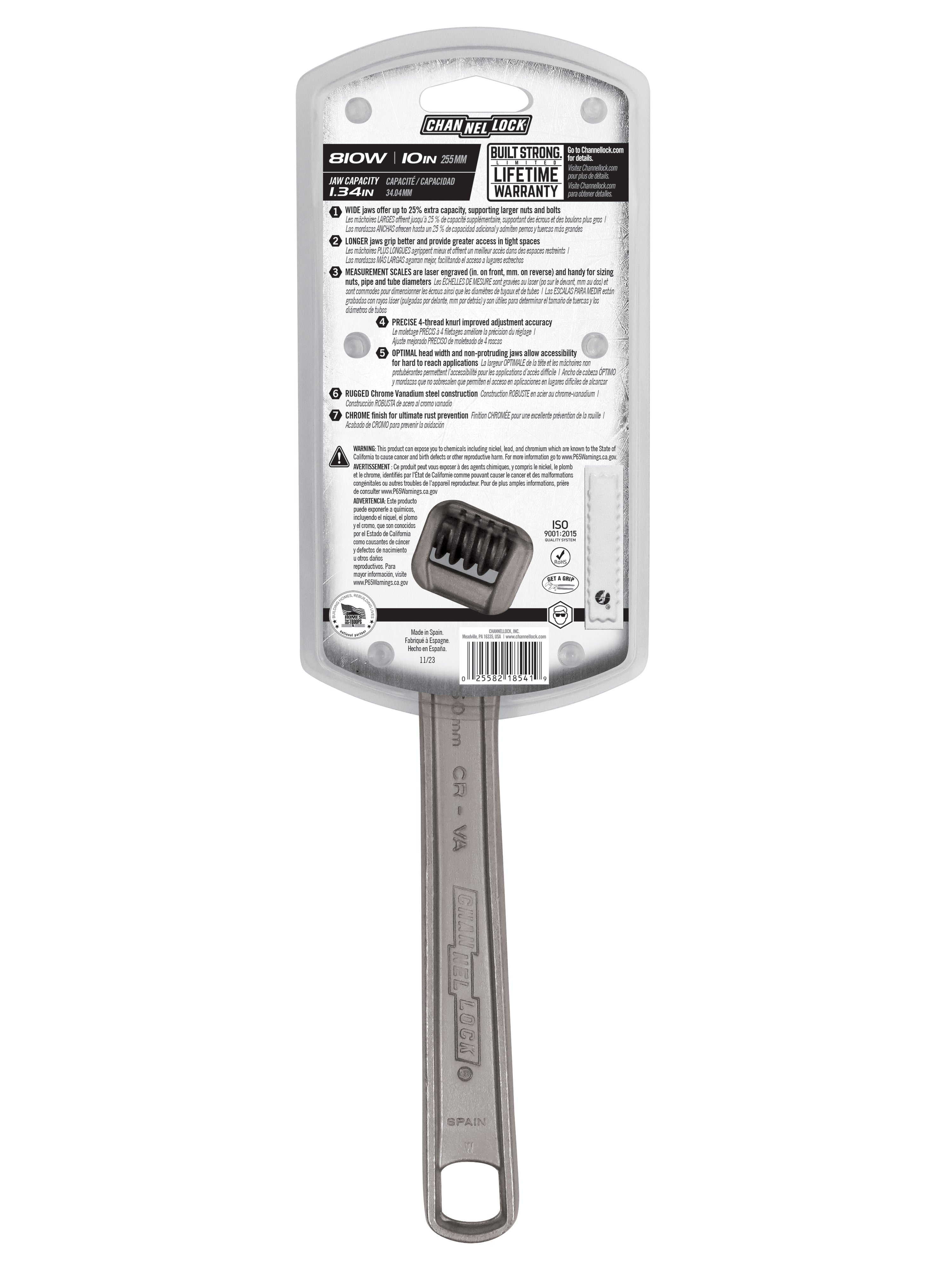 CHANNELLOCK Channellock 810W-10 inches 10-Inch Wide Adjustable Wrench (10 in)